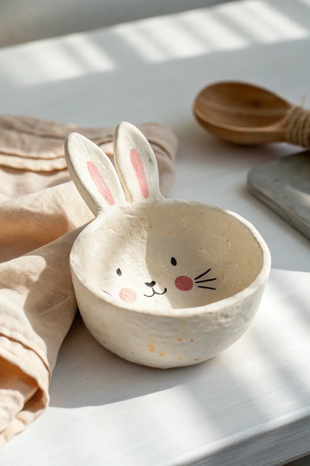 Make snack time magical with a simple bunny pinch pot bowl kids can paint and love