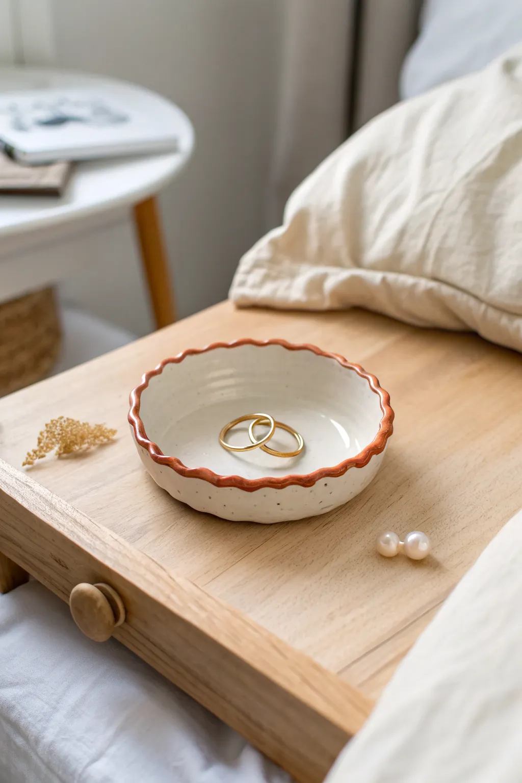 Personalized air dry clay jewelry dish, minimalist and boho, perfect birthday gift idea