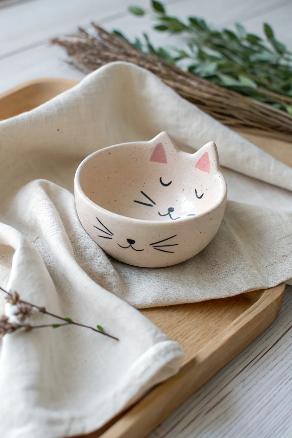 Sweet pinch pot animal bowl: a simple air dry clay kids project, cute and shelf-ready.