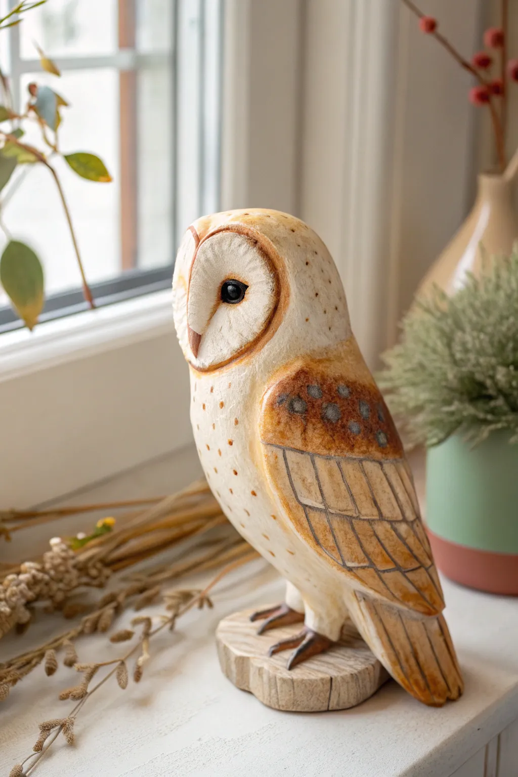 Classic barn owl neutrals in warm creams and soft browns for a calm, natural finish.
