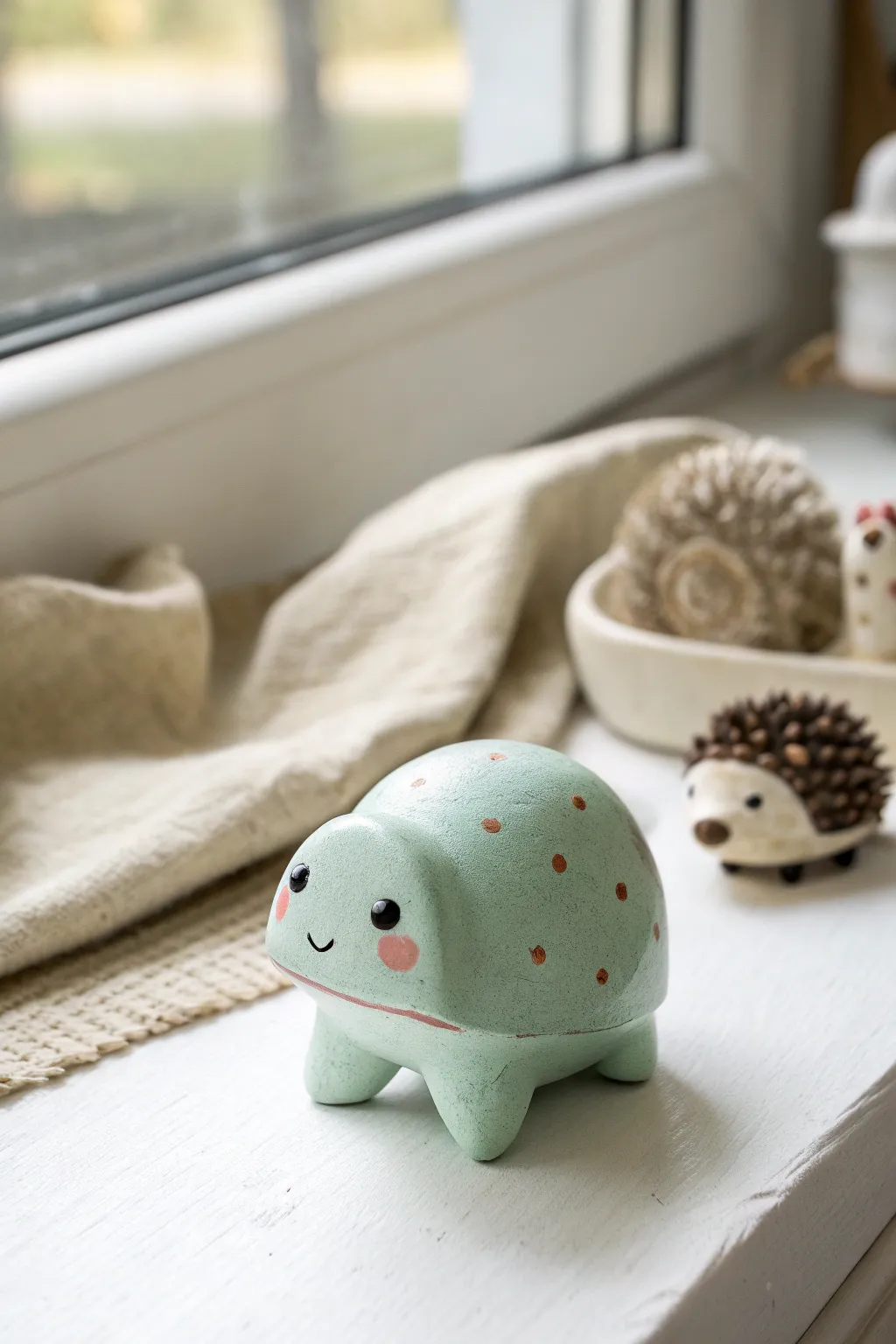 Sweet pastel clay animal minis for easy DIY charm, styled in calm minimalist Scandinavian light.