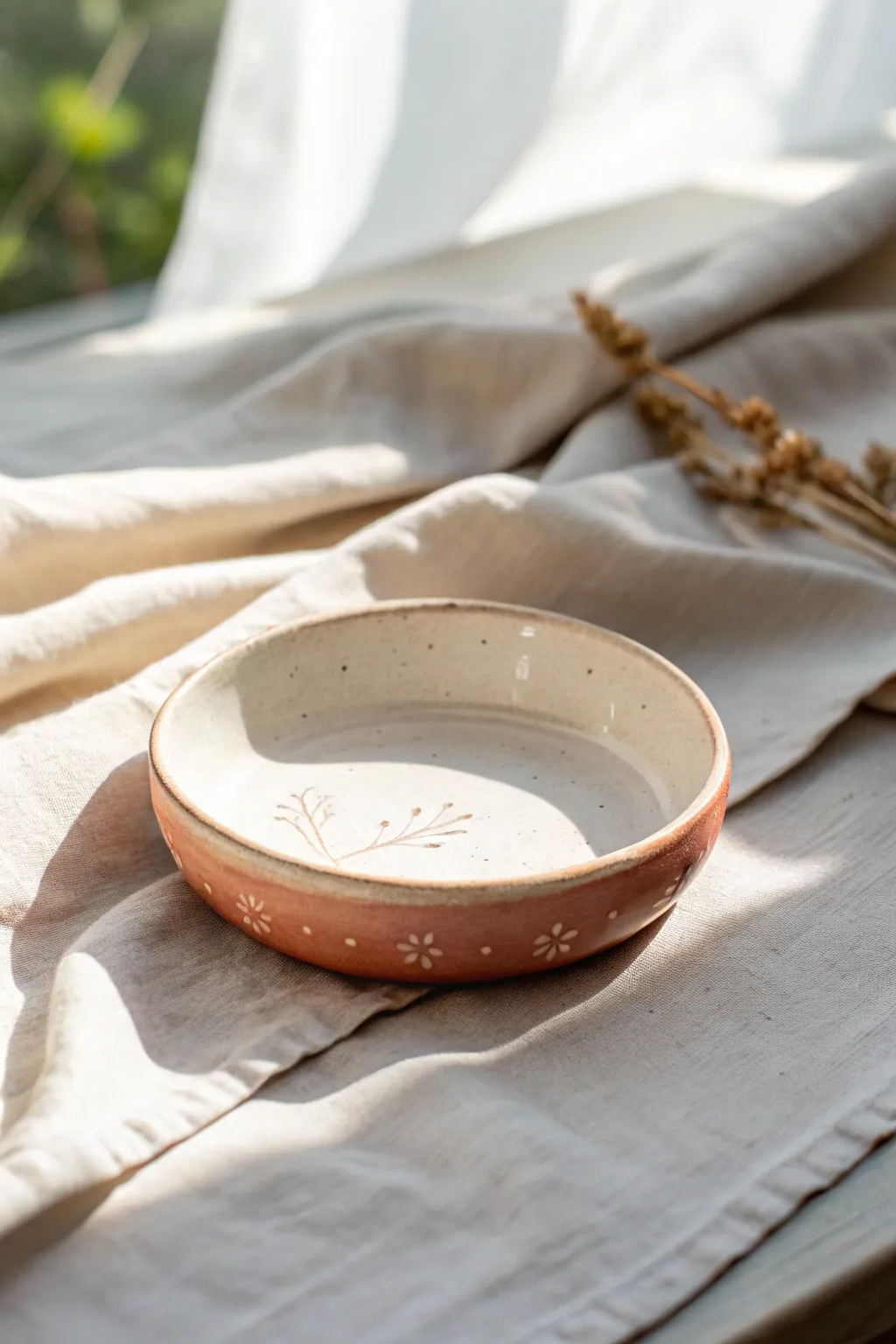 Soft pastel personalized trinket dish, a simple handmade clay birthday gift she will use daily