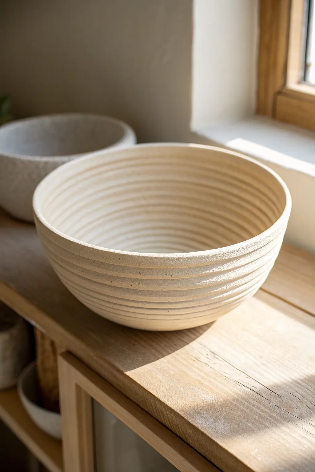Classic round coil bowl with a smooth interior and subtle coil texture, clean and beginner-friendly