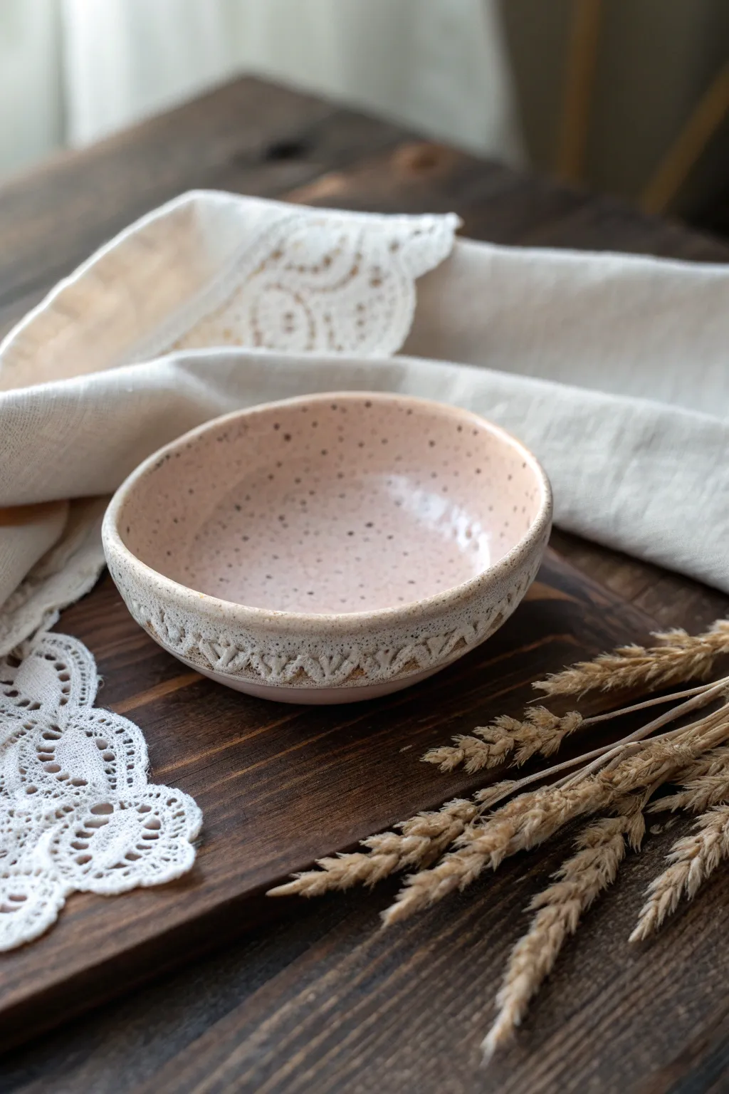 Simple textured trinket dish in matte clay, perfect for rings and tiny treasures