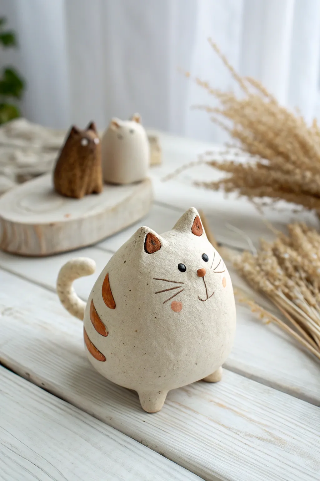 Sweet pinch pot animal friends for art class, simple shapes and charming handmade details.