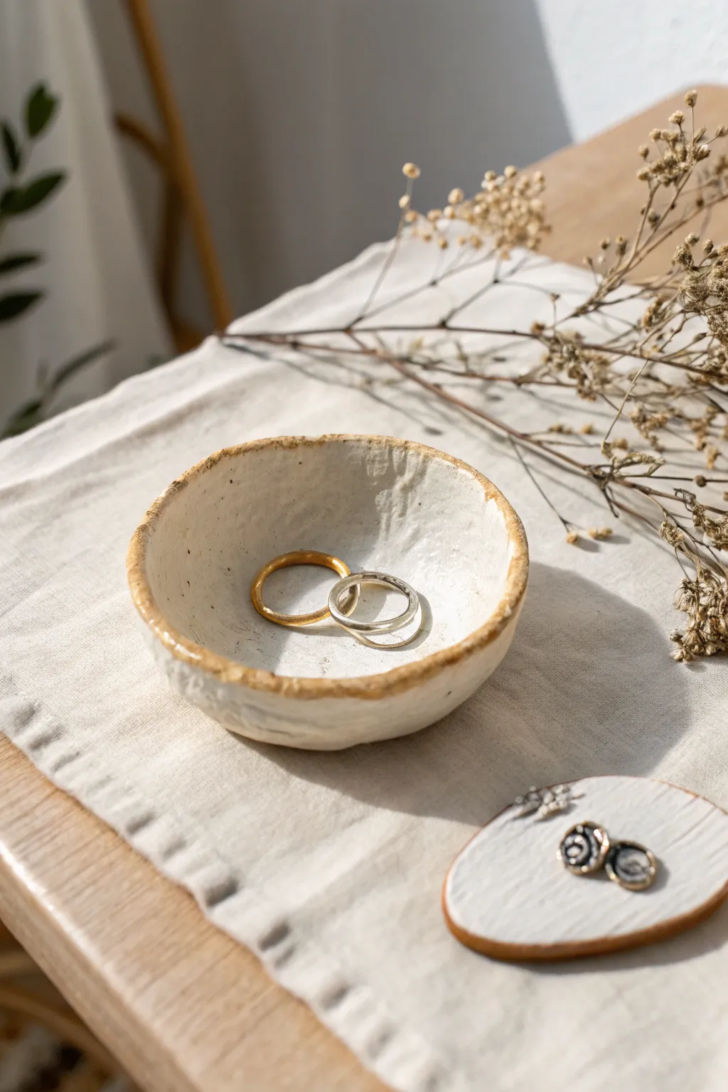 Beginner pinch pot trinket dish: simple handmade beauty with a functional spot for rings and clips.