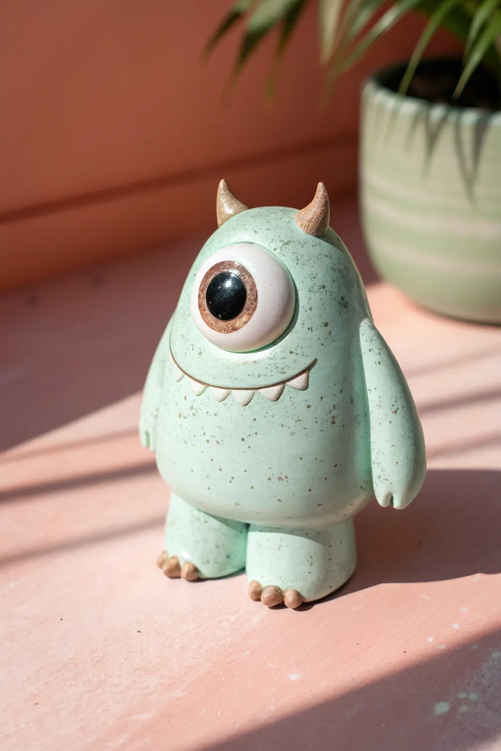 Classic one-eyed blob buddy: a sweet handmade clay cyclops with minimalist Scandinavian charm