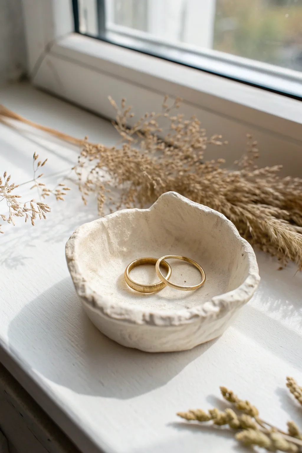 Softly crimped pinch pot dish with a handmade wobble, perfect for rings and tiny treasures