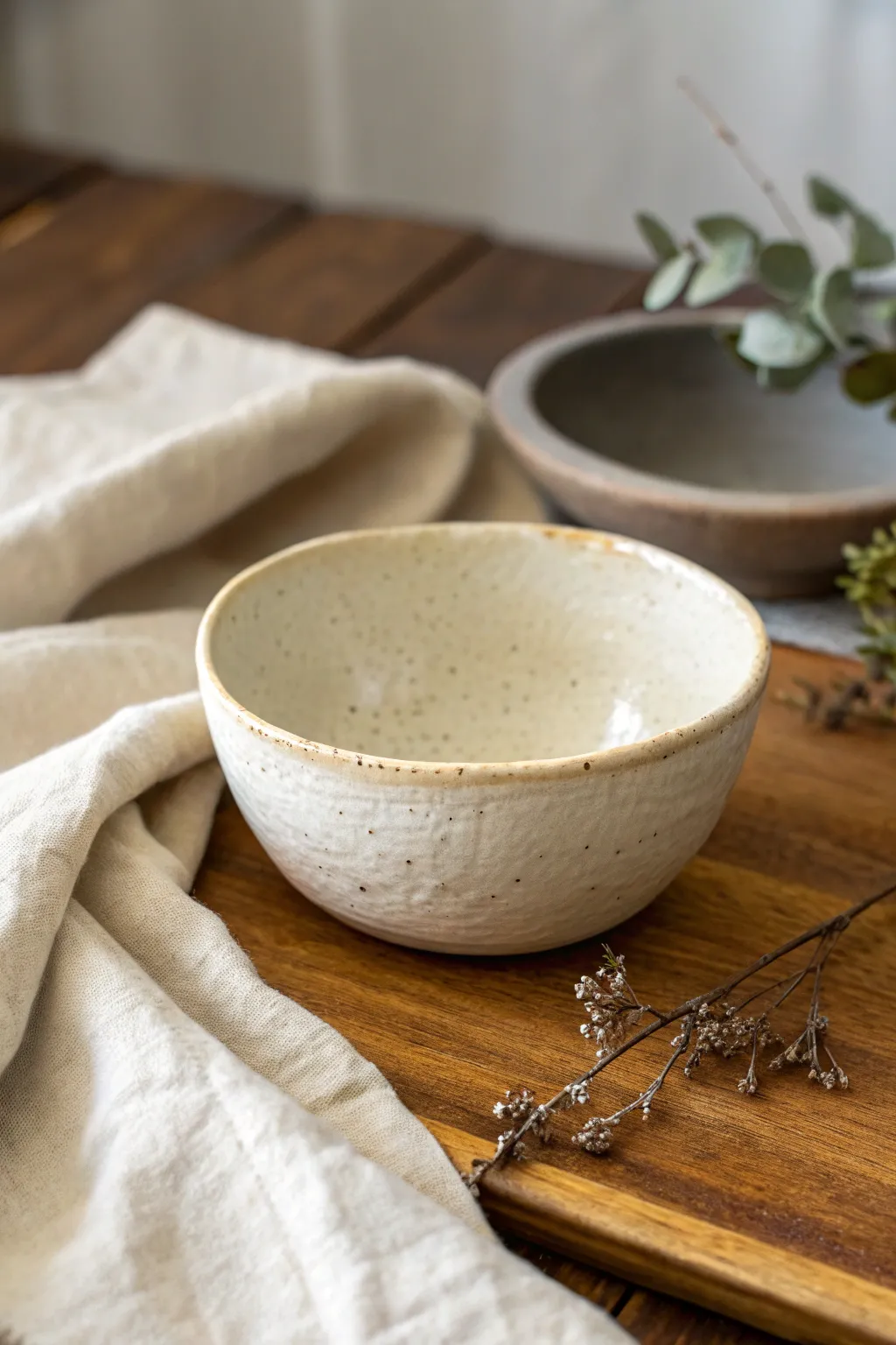 Classic pinch pot bowl: simple curves, satin glaze, and cozy handmade charm for beginners.