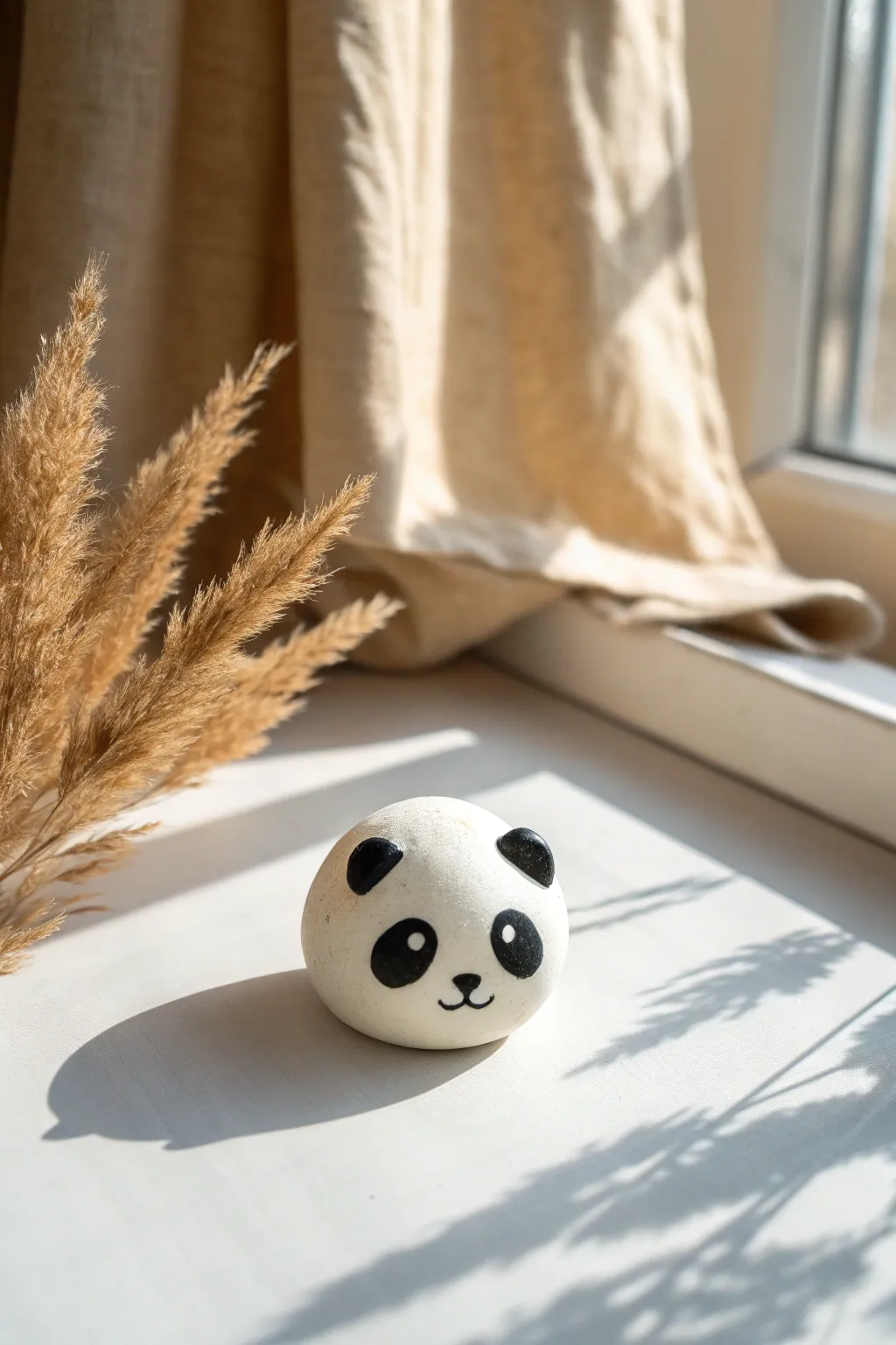 Sweet ball-shaped clay panda, a simple air-dry animal idea kids can make in minutes