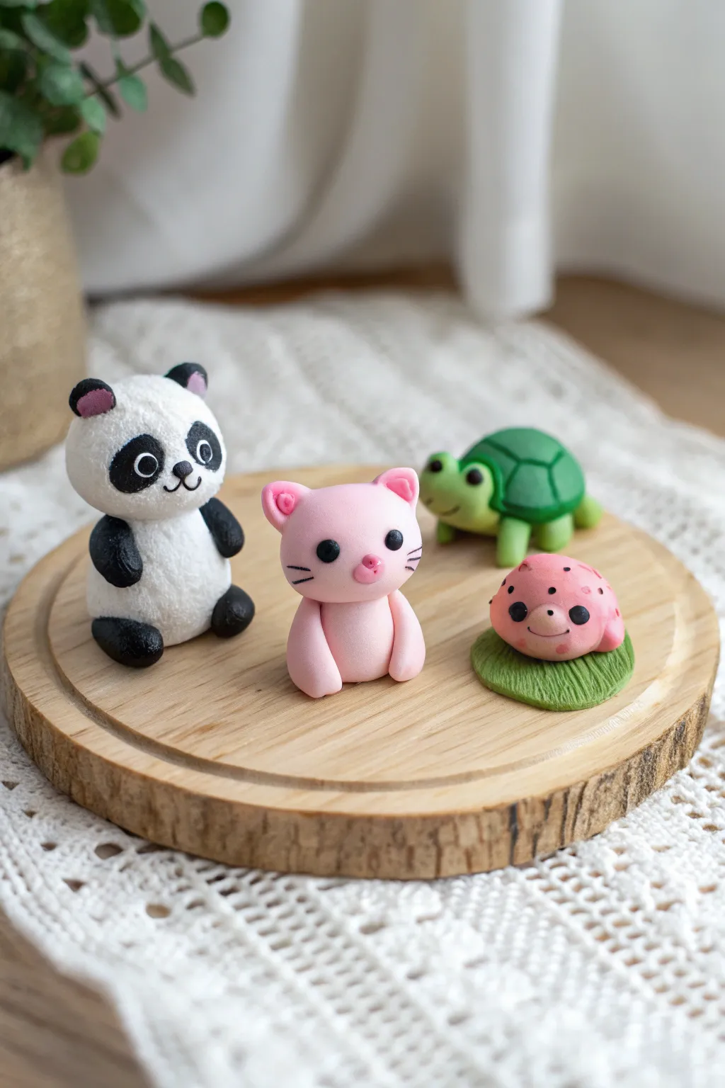 Easy chunky clay animals kids can copy, lined up in bright colors for instant cuteness.