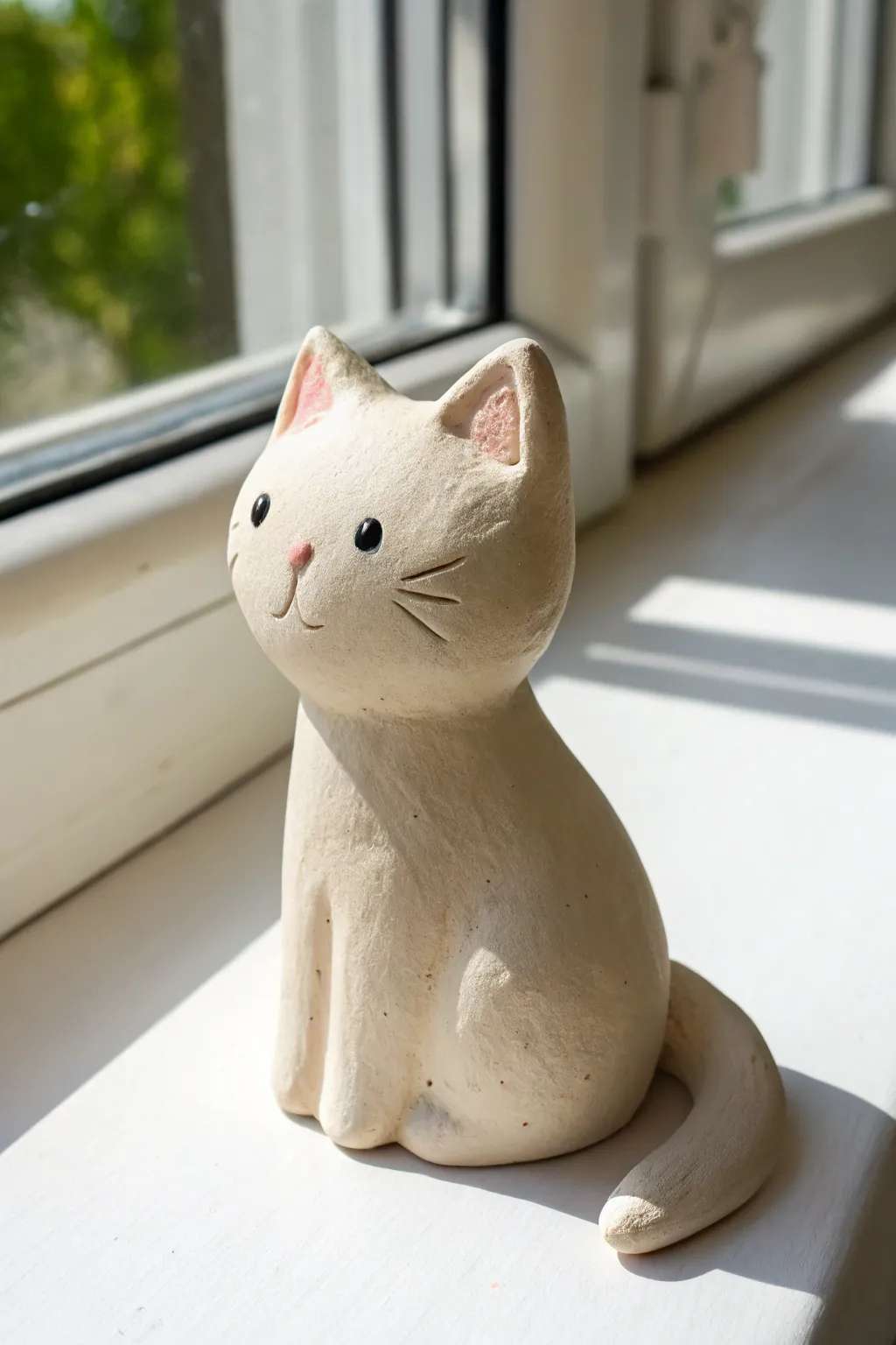 Beginner-friendly mini clay cat with simple shapes and a sweet minimalist look
