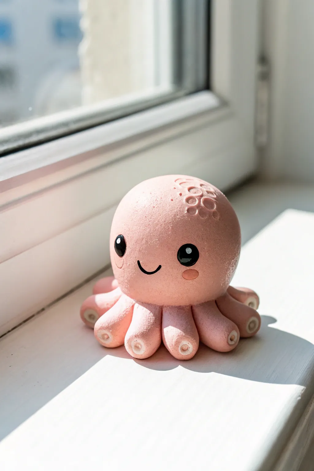 Classic mini kawaii octopus in matte blush clay, simple and sweet for your next pottery day.