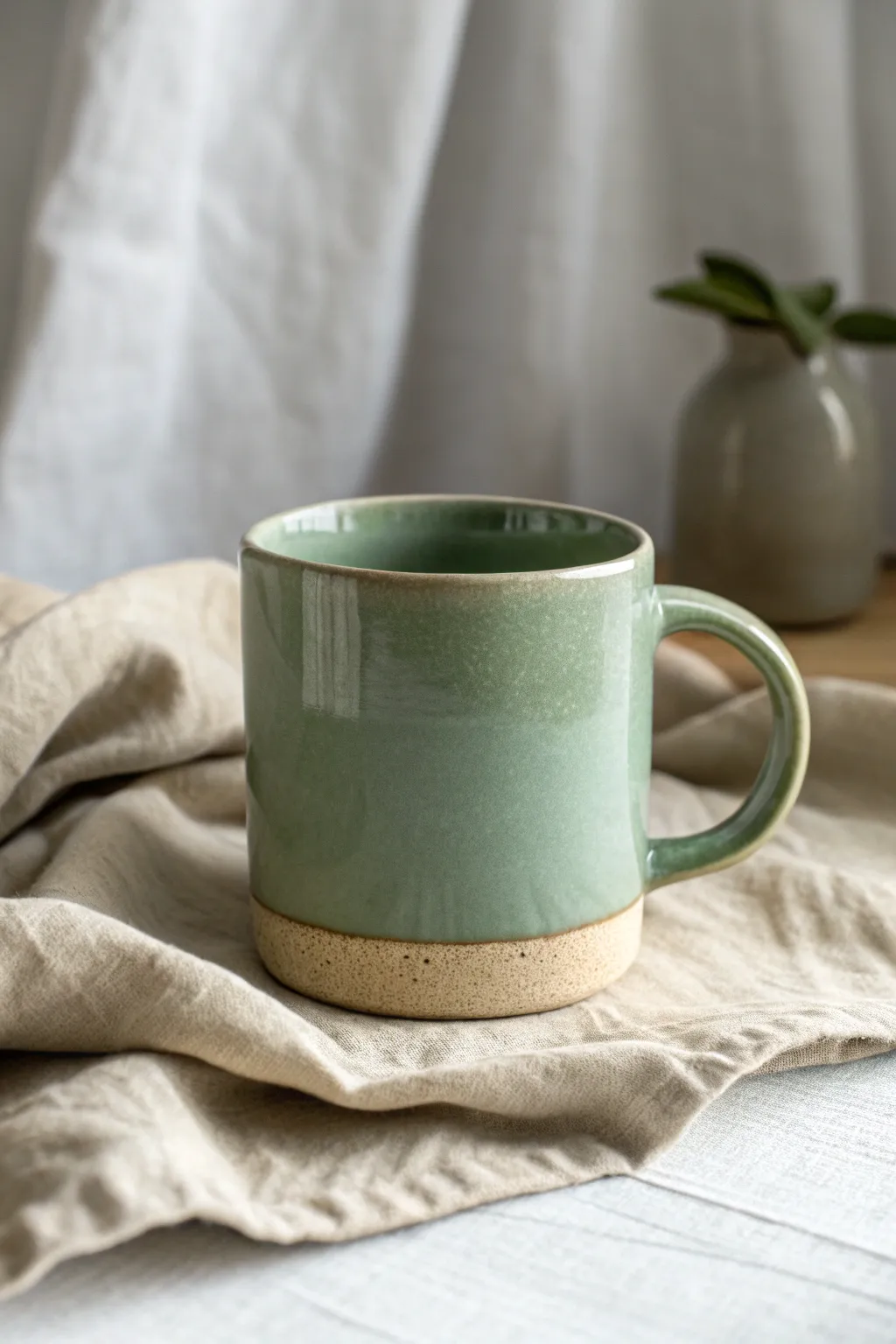Classic dip-glazed mug with smooth, even shine and a crisp, clean finish in soft studio light