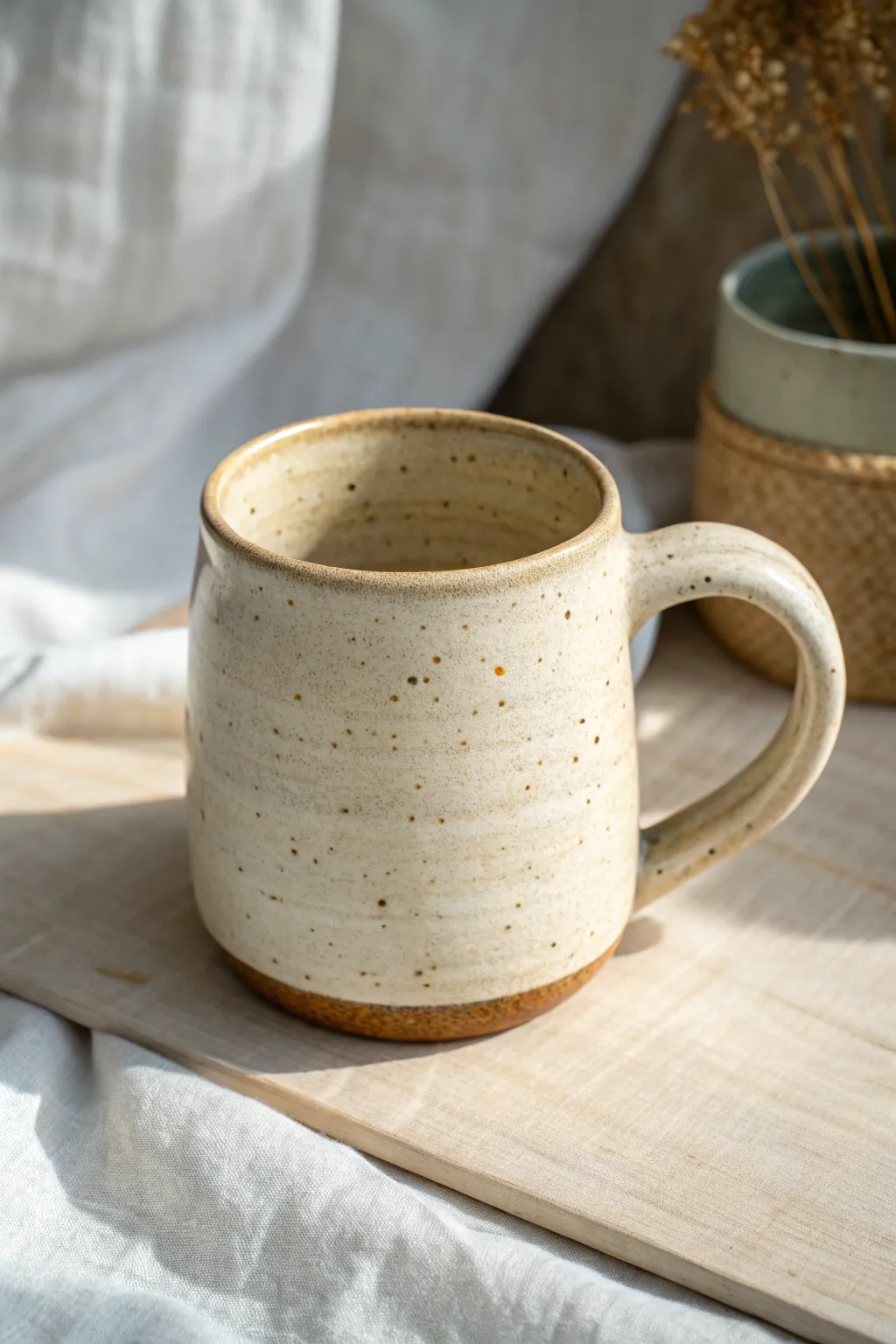 Classic pulled C-handle mug with clean curves, balanced thickness, and timeless minimalist charm.