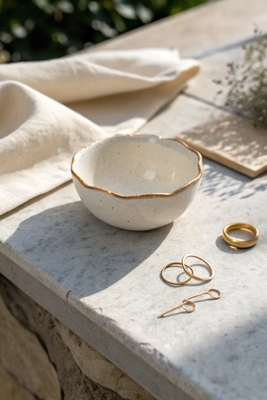 Beginner friendly pinch pot trinket bowl, simple glaze and softly wavy handmade charm.