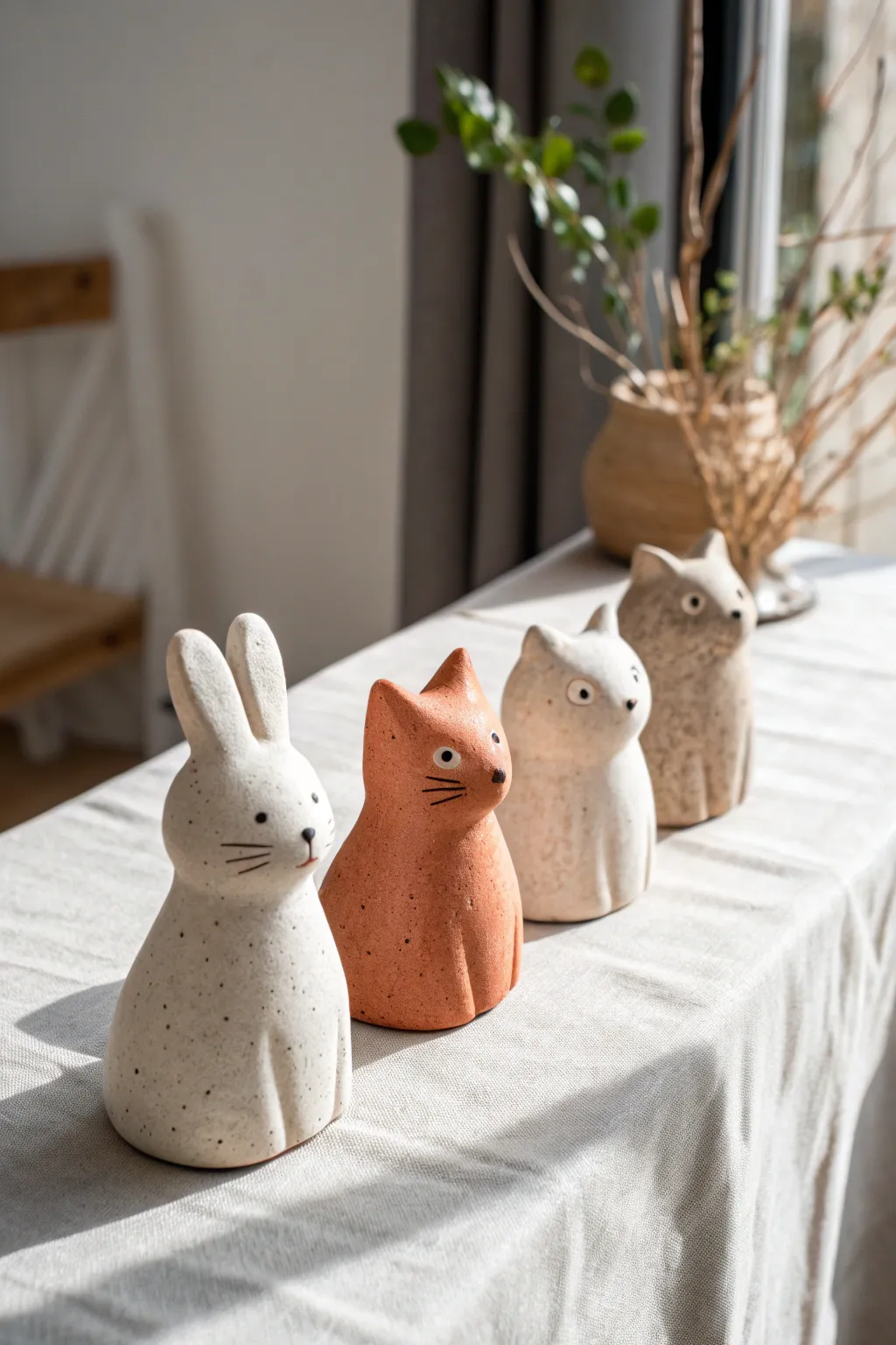 Mini clay animal figurines with simple shapes for sweet, beginner-friendly small sculptures