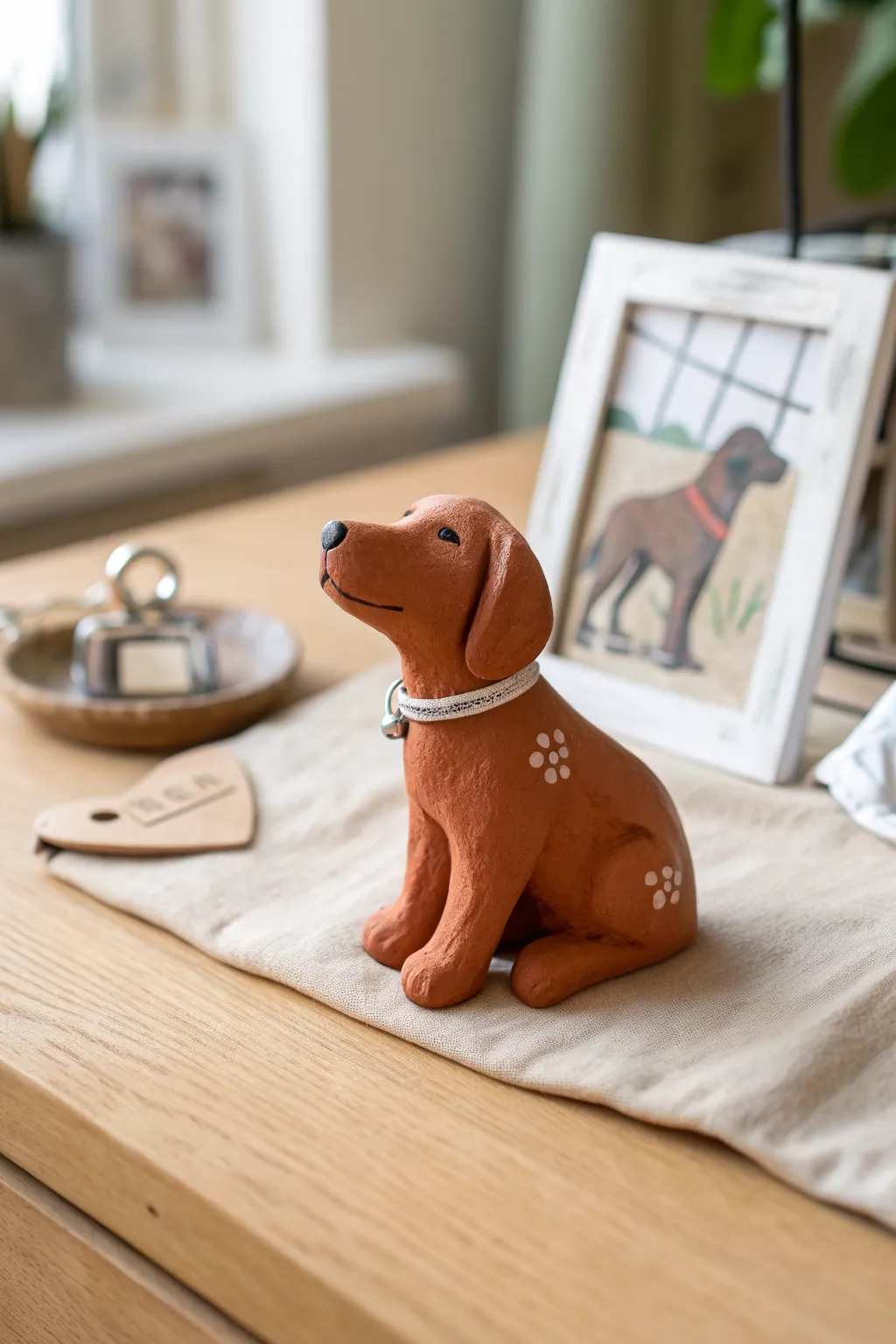 Tiny clay pet keepsake, a thoughtful handmade gift for your boyfriend and your shared fur baby