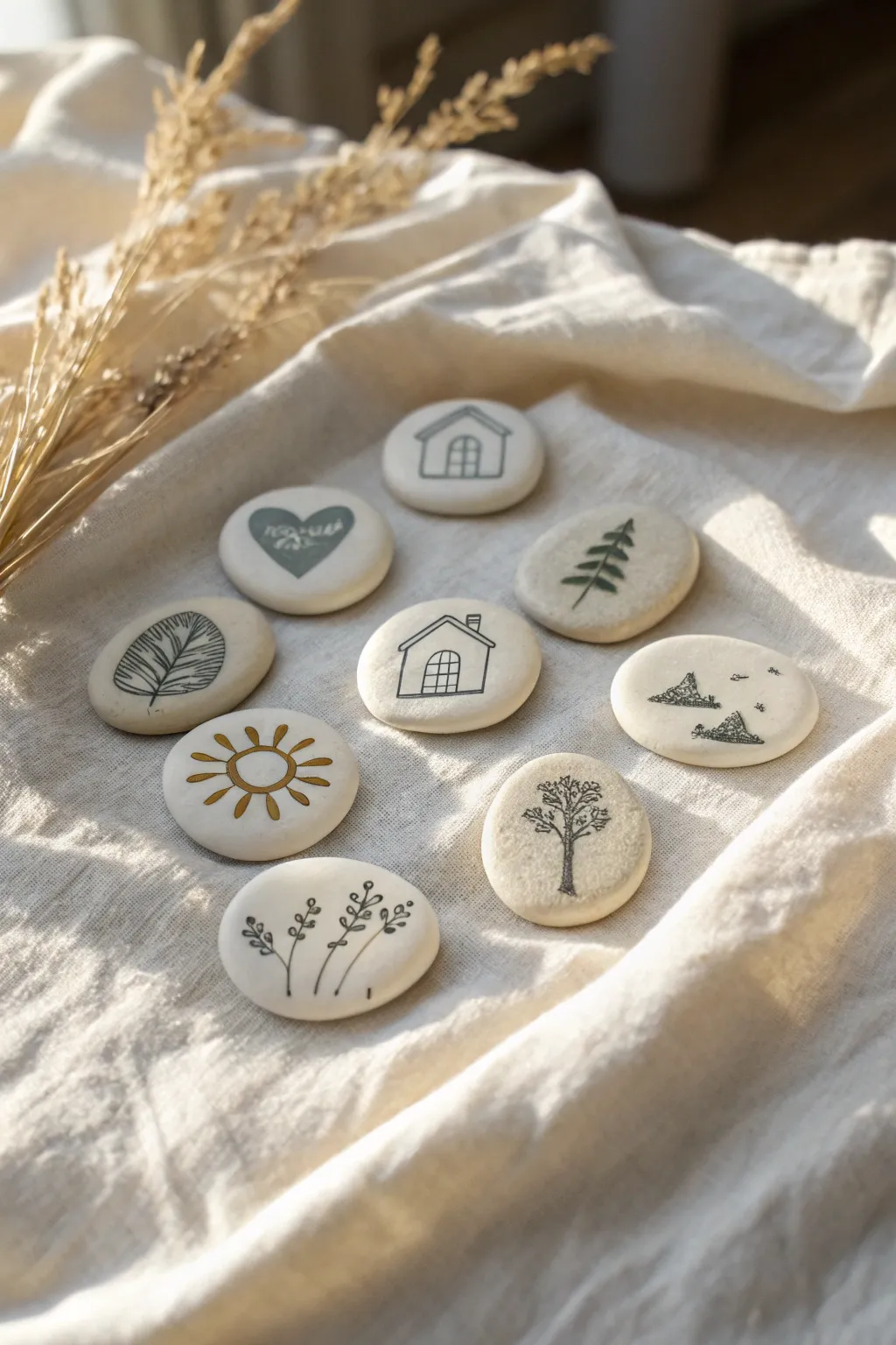 Air dry clay story stones for kids, ready for make-believe games and endless mini adventures