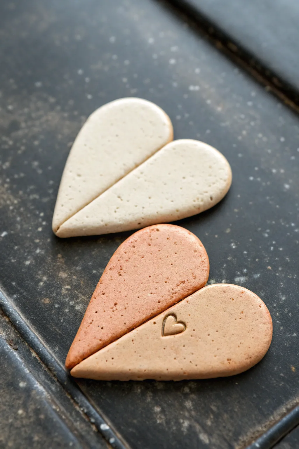 Two-piece clay heart magnets with tiny initials, a simple best-friend keepsake they will love