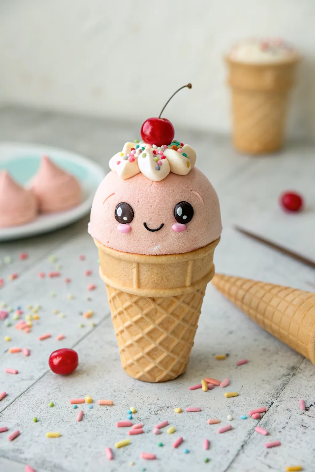 Meet the Ice Cream Cone Buddy, a sweet clay character kids can make and play with.