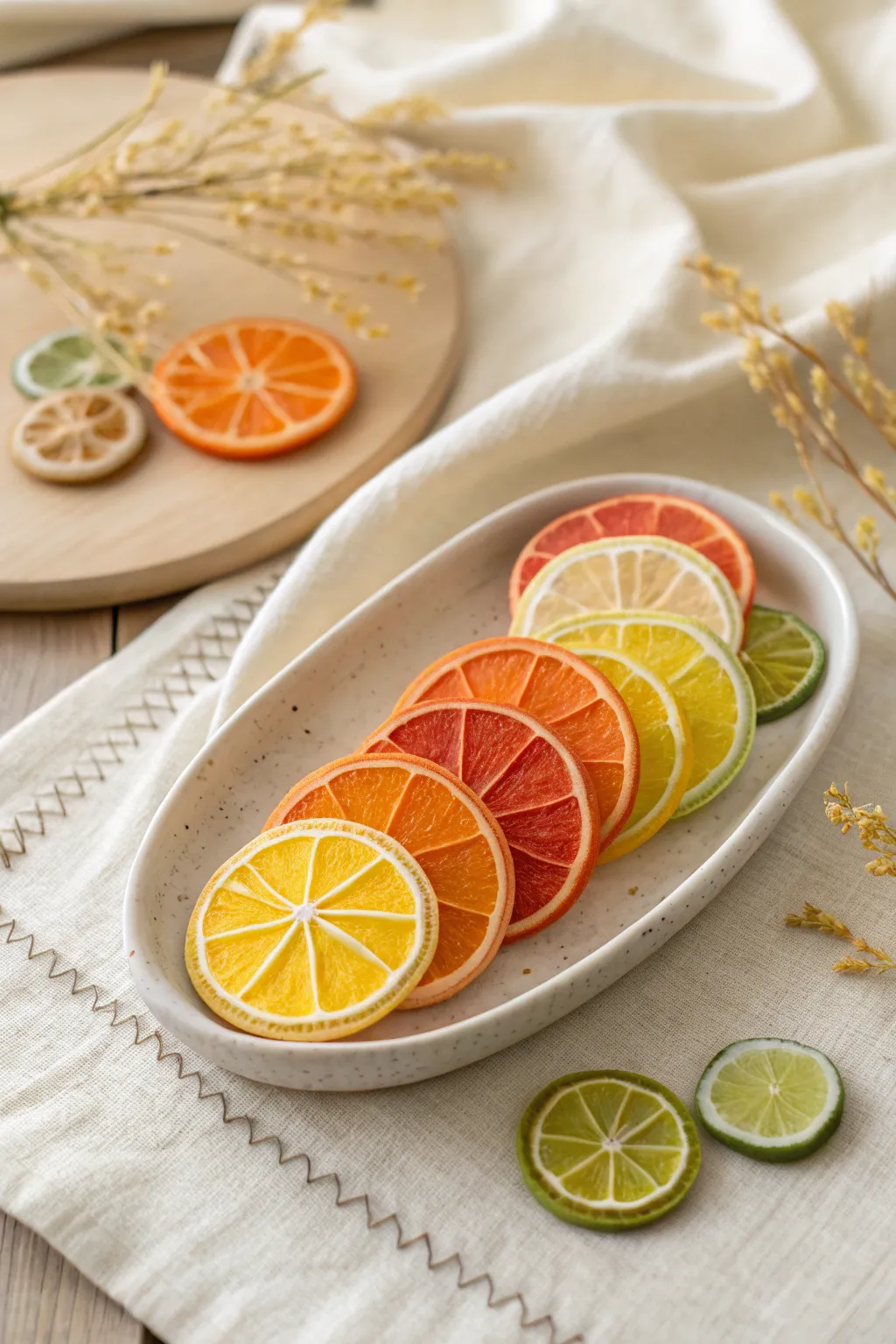Citrus cane mix sampler: orange, lemon, lime, and grapefruit slices in one cheerful set.