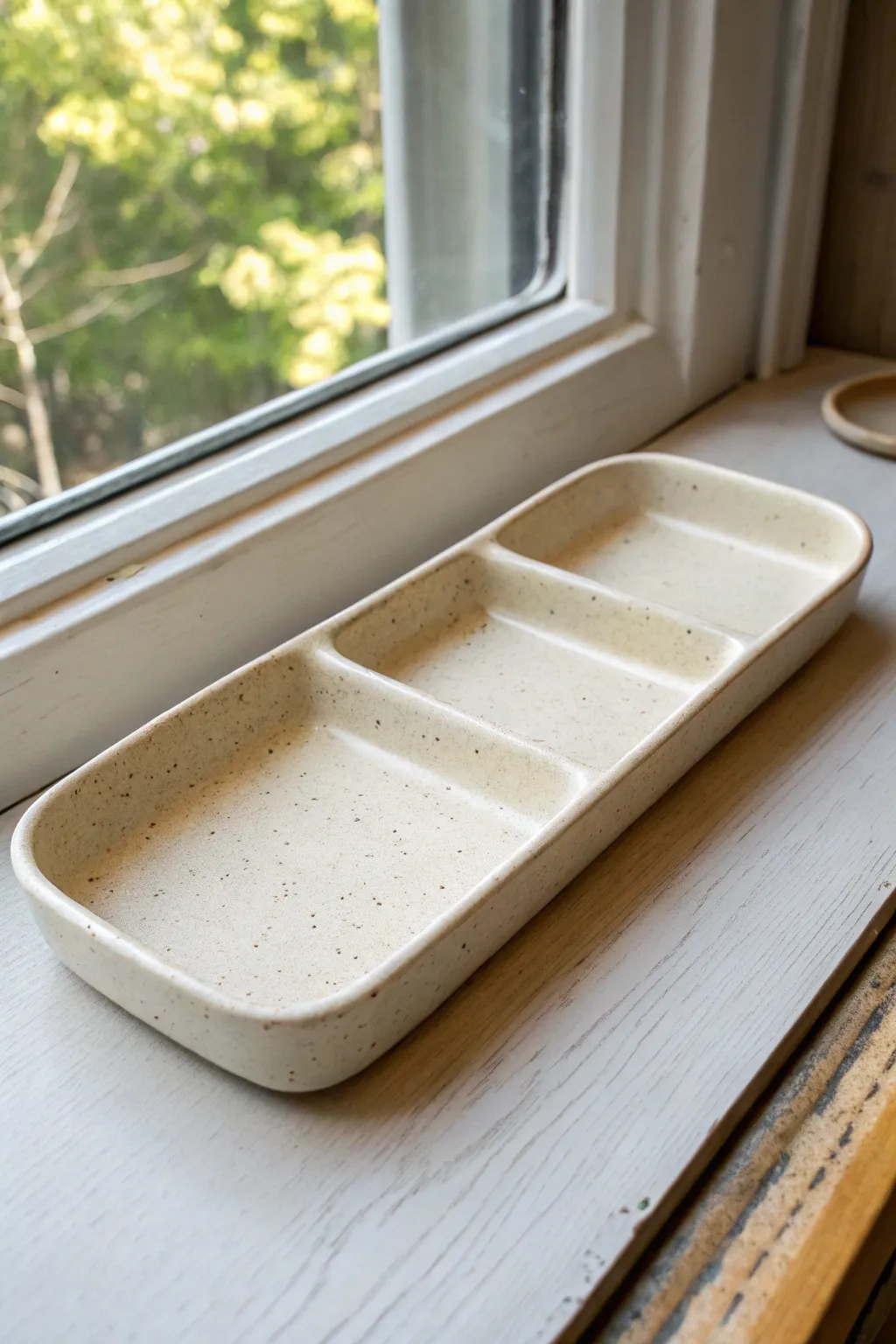 Minimal clay rolling tray with a built-in side groove to keep papers and tools neatly in place