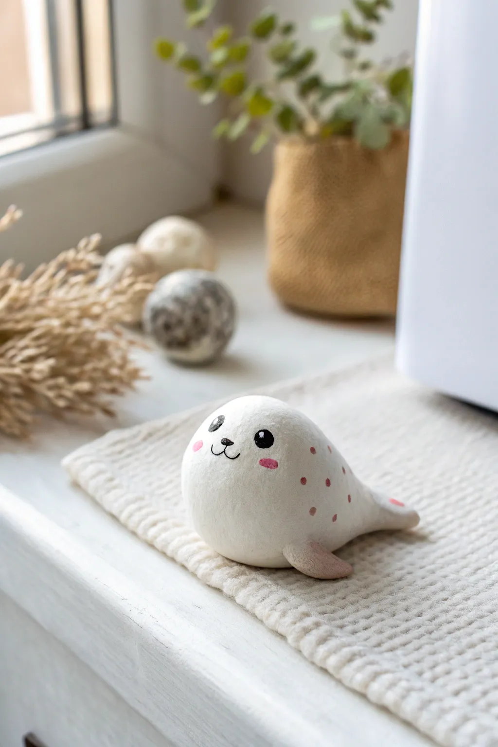 Sweet blob-animal clay magnet to brighten your fridge with simple Scandinavian charm.