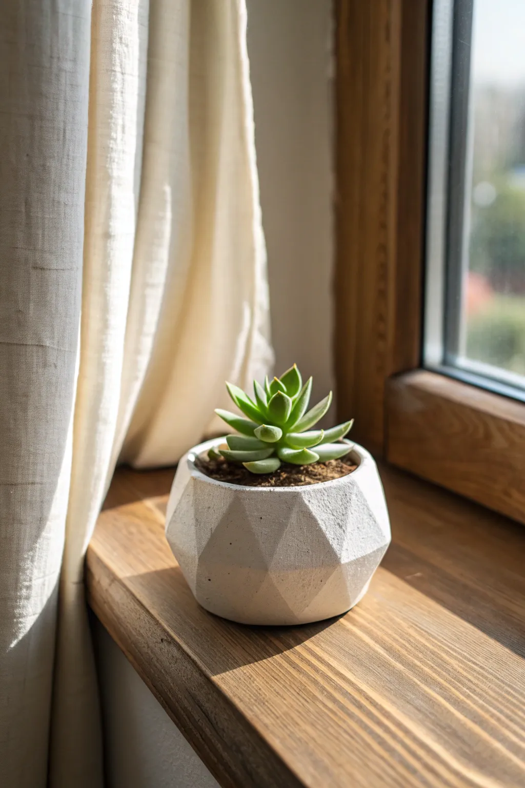 Simple air-dry clay succulent planter with soft Scandinavian lines, perfect beginner project.