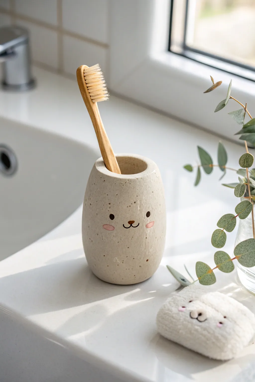 Cute animal clay toothbrush holder: minimalist, boho, and totally doable in an afternoon.