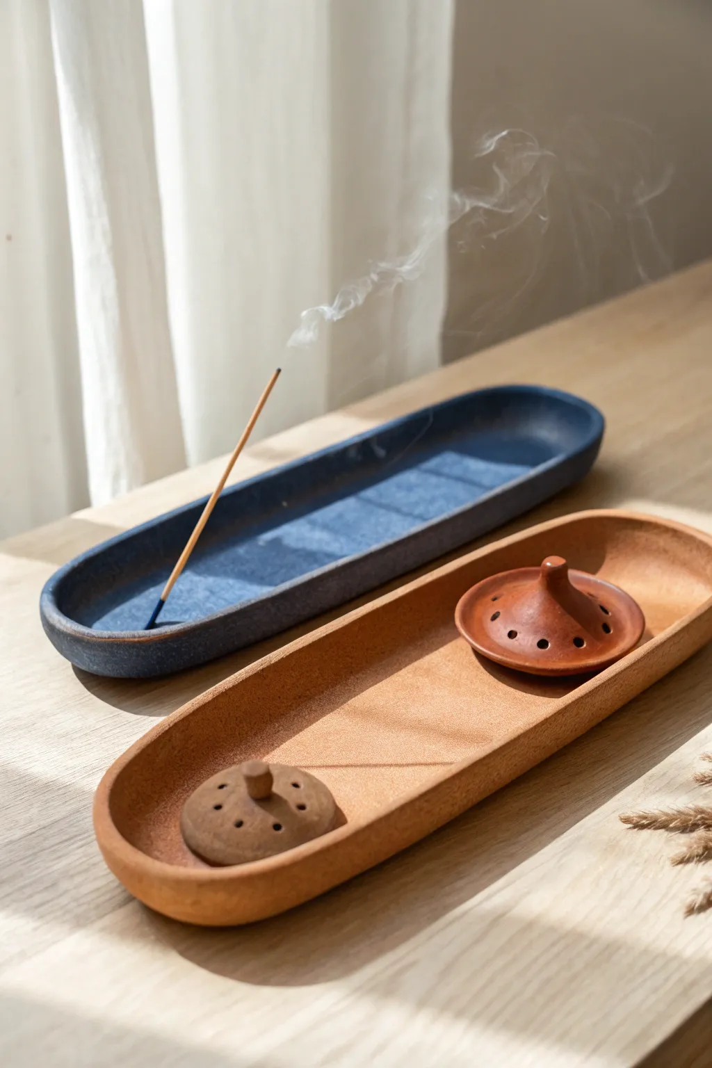 Two easy DIY clay incense holders in bold yet minimal style for calm, craft-inspired spaces.