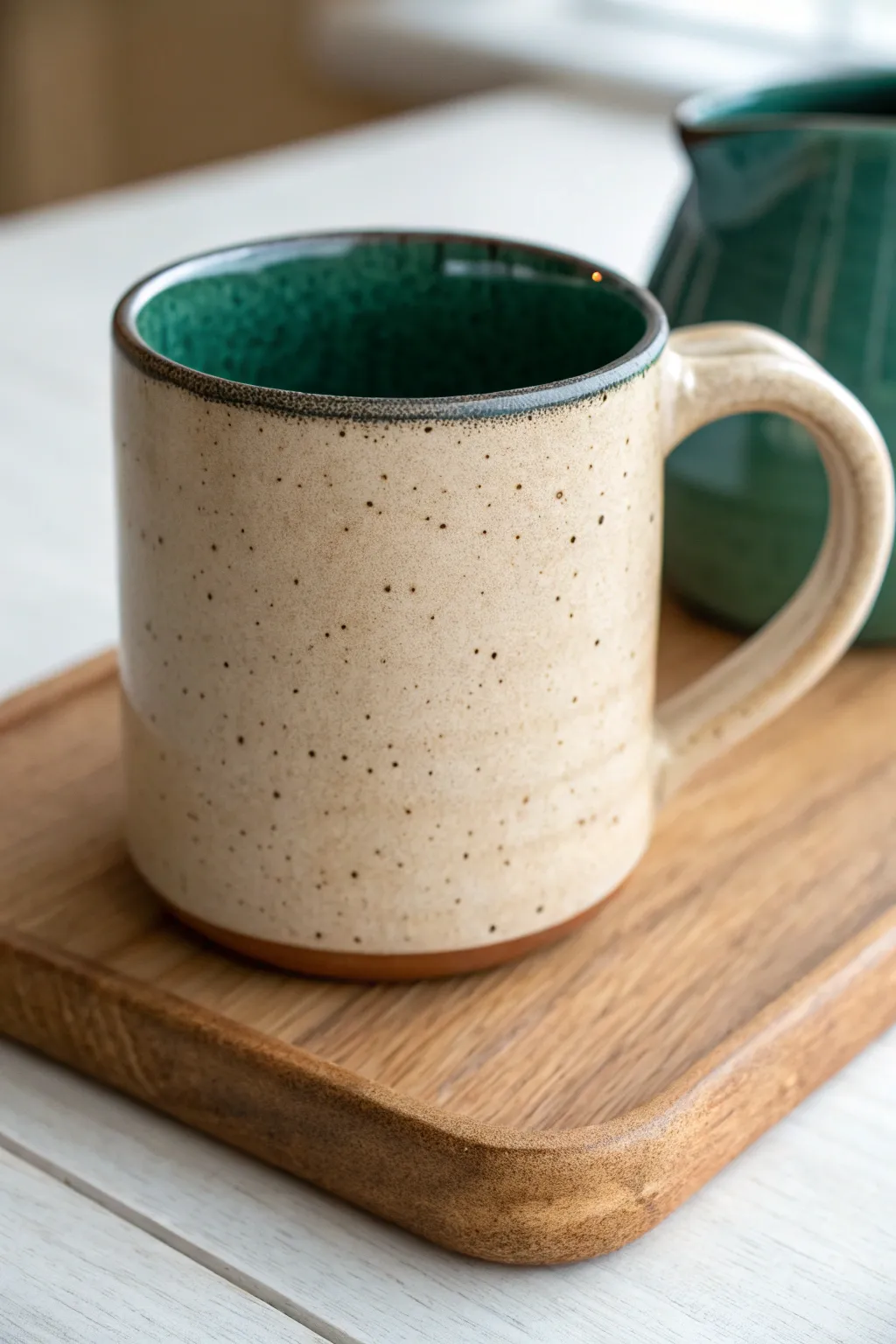 Ergonomic thumb-rest notch makes this minimalist mug extra comfy for everyday coffee breaks.