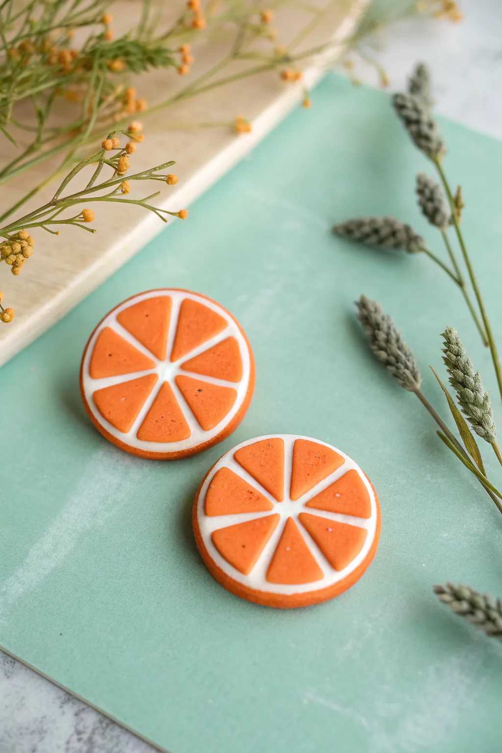 Sweet citrus slice clay studs for a minimal, playful pop of color in your everyday jewellery.