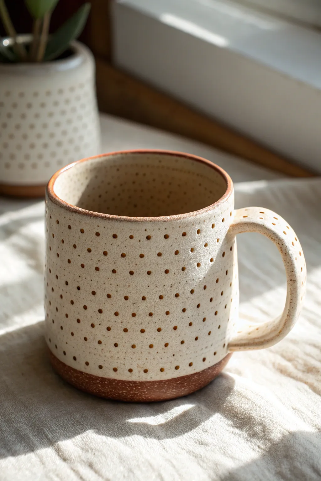 Easy pressed polka dot mug texture that looks handmade, minimal, and beautifully bold