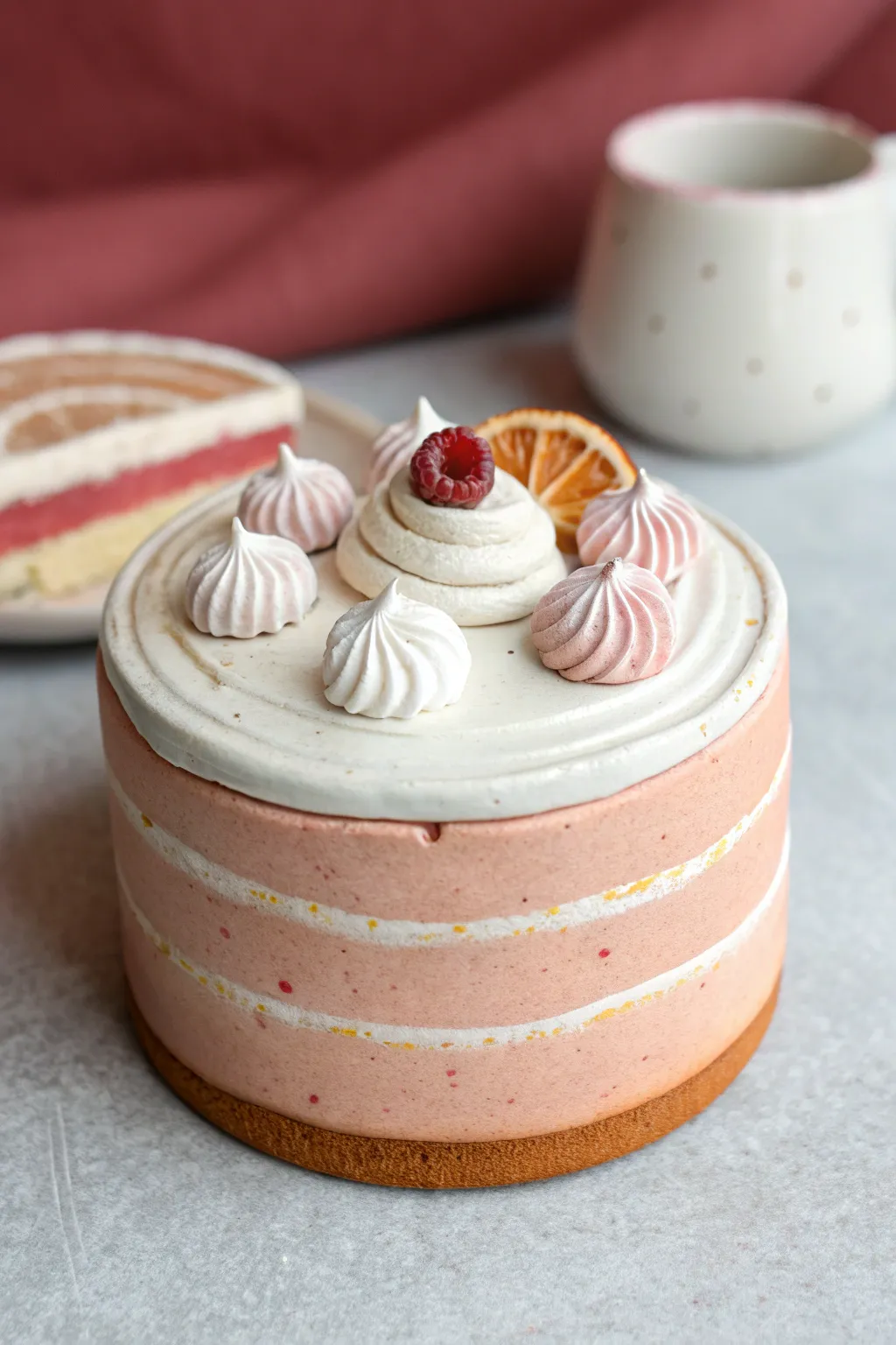 Mini cake trinket box with piped frosting lid and a sweet berry topper, simple and chic.