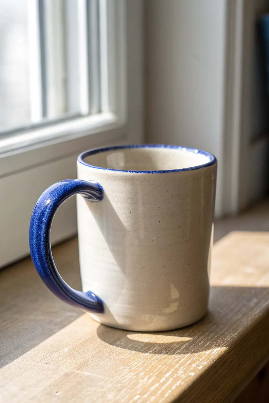 Plain mug body, bold accent handle: an easy color pop that makes your cup feel designed.