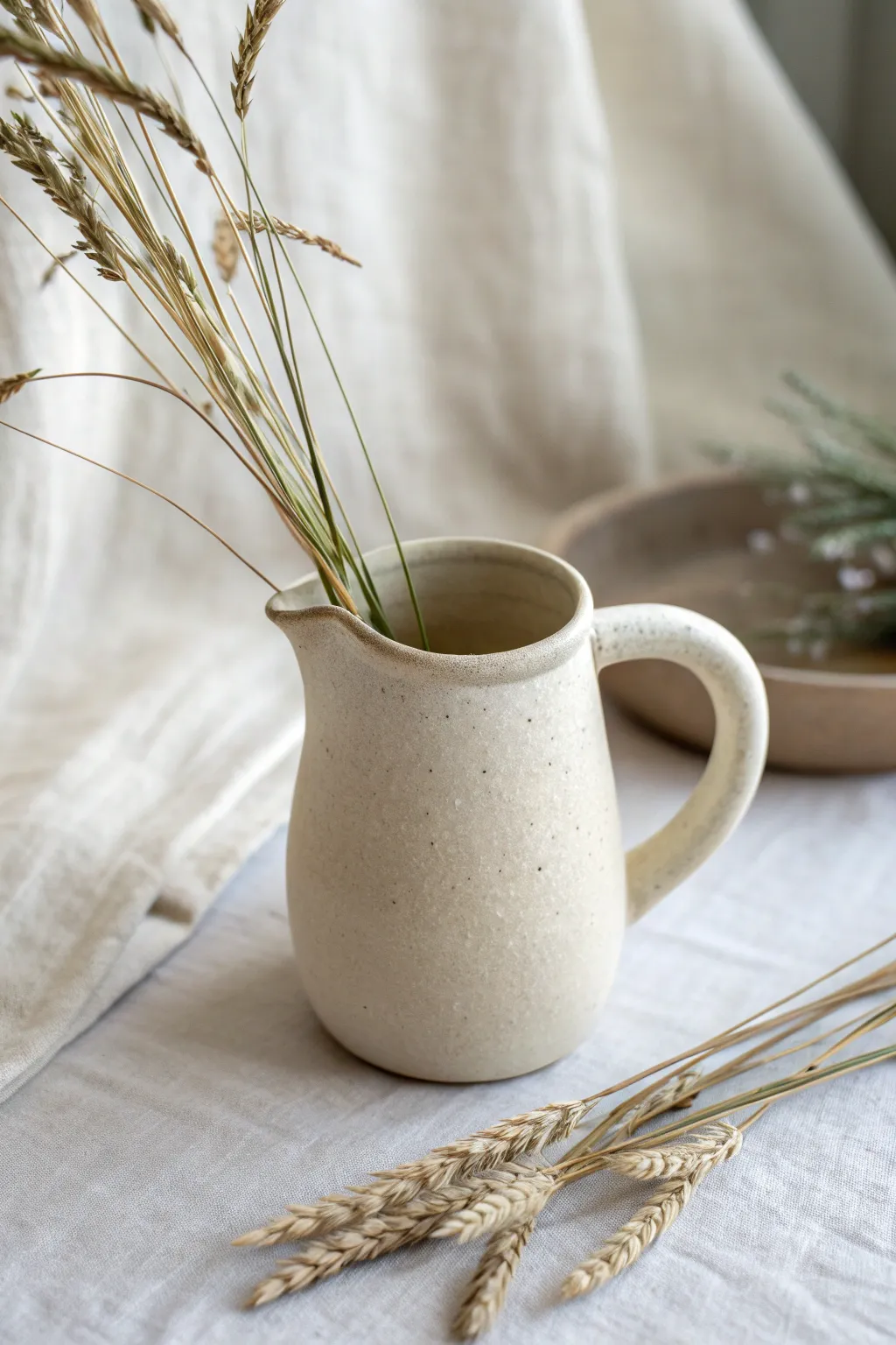 Mini double pinch pot pitcher with a pinched spout and comfy handle, simple and striking.