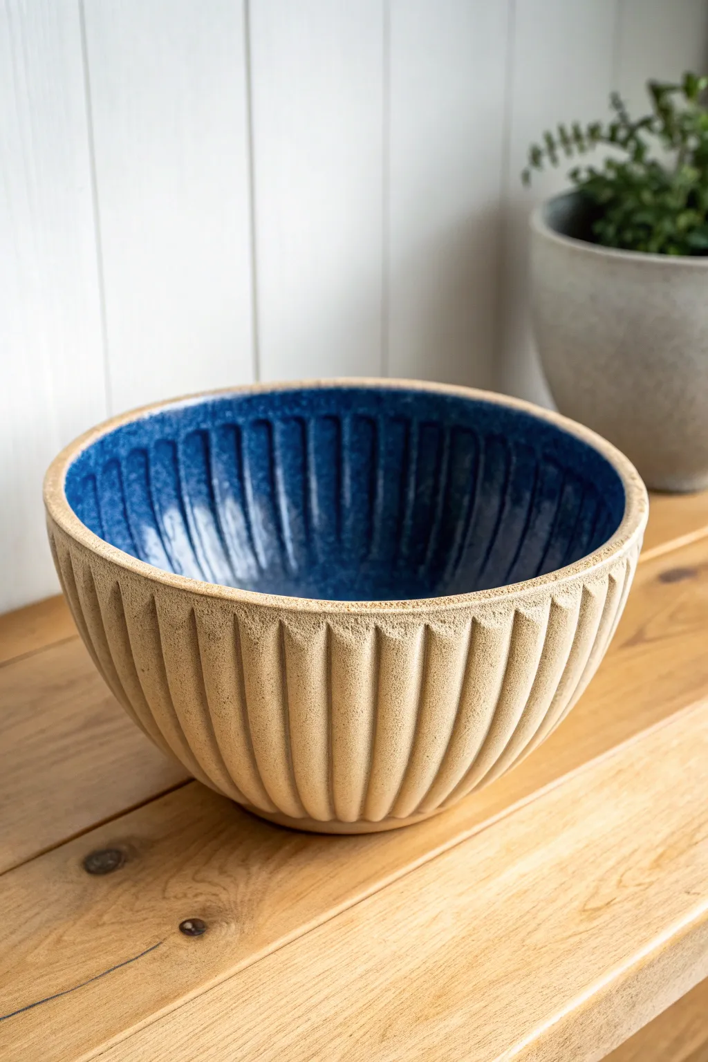 Pleated drape-mold bowl inspired by a ribbed hump, minimalist yet boldly glazed.