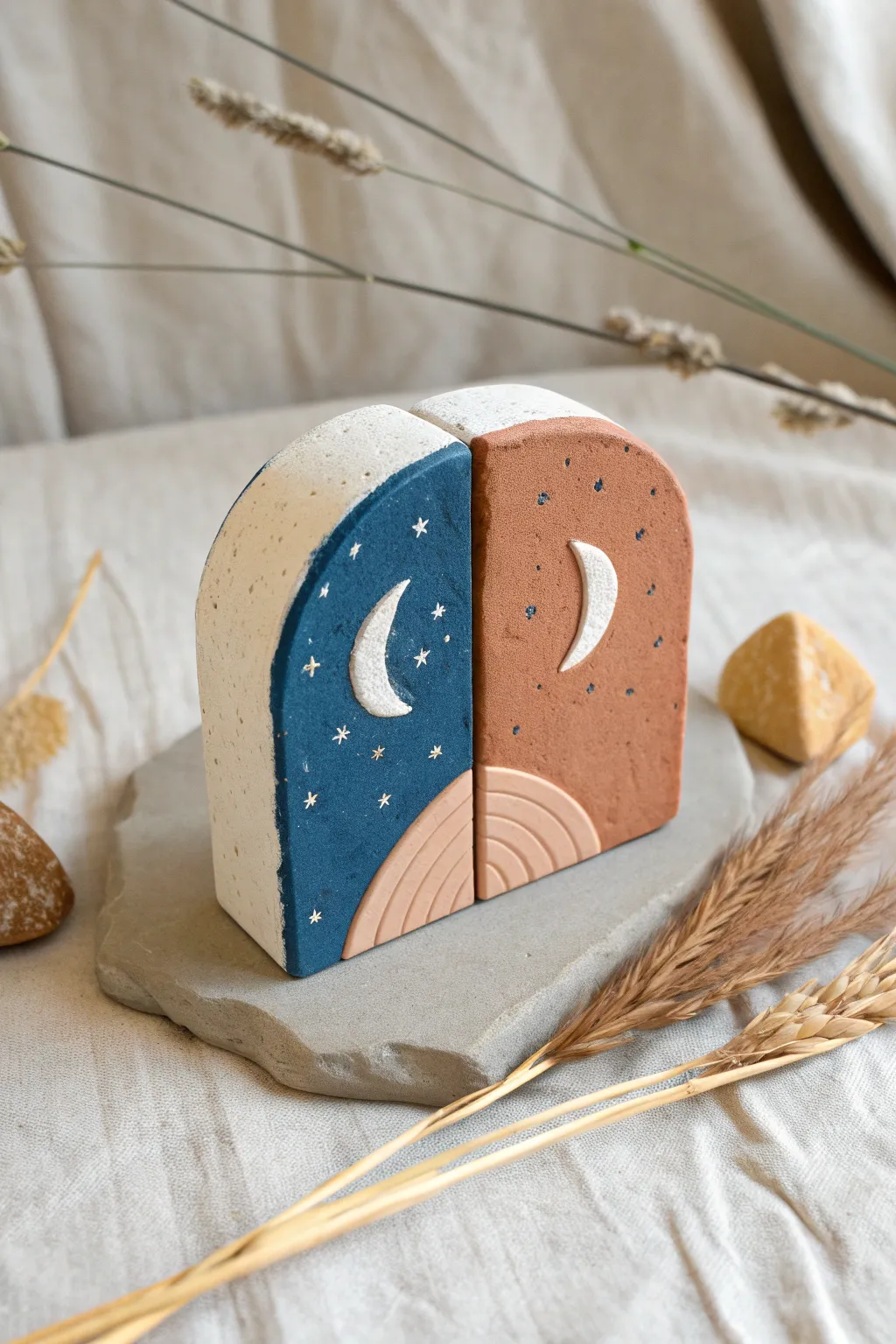 Split-a-scene mini diorama: two clay halves that click together into one sweet date-night keepsake