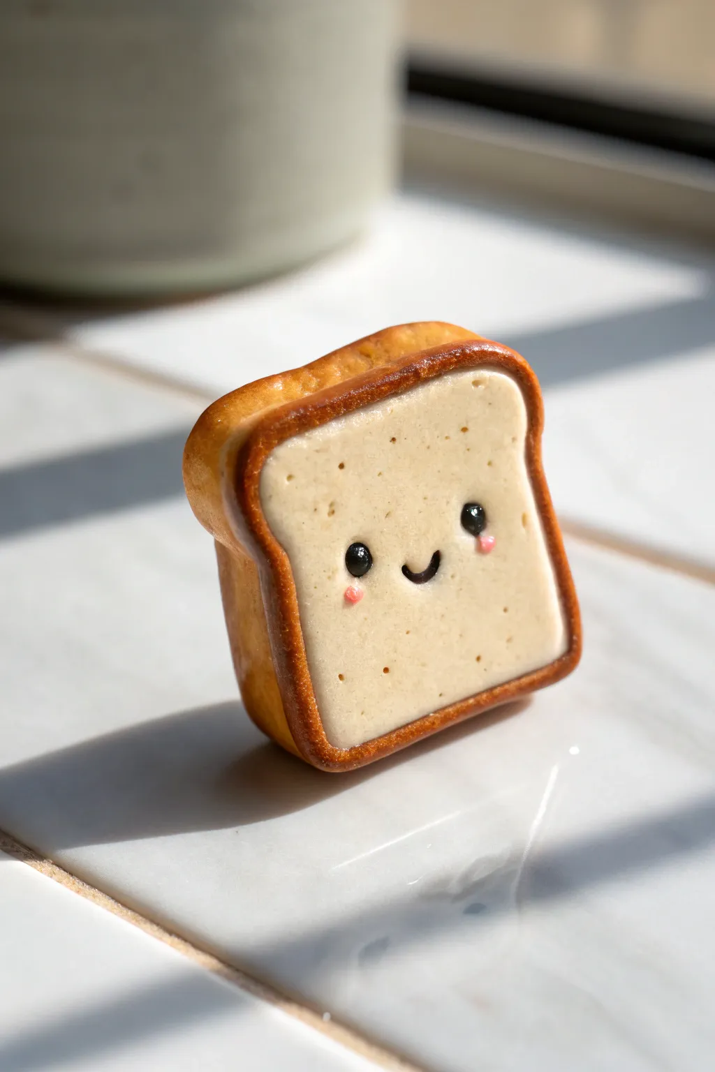 A tiny happy toast clay figure that feels cozy, minimal, and perfectly beginner friendly