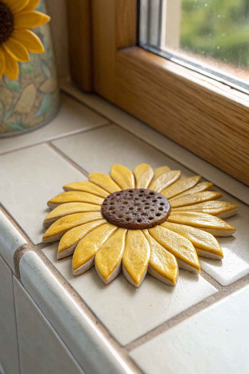 Sunny oven-bake clay sunflower magnets in bold hues, a simple DIY that brightens any space.