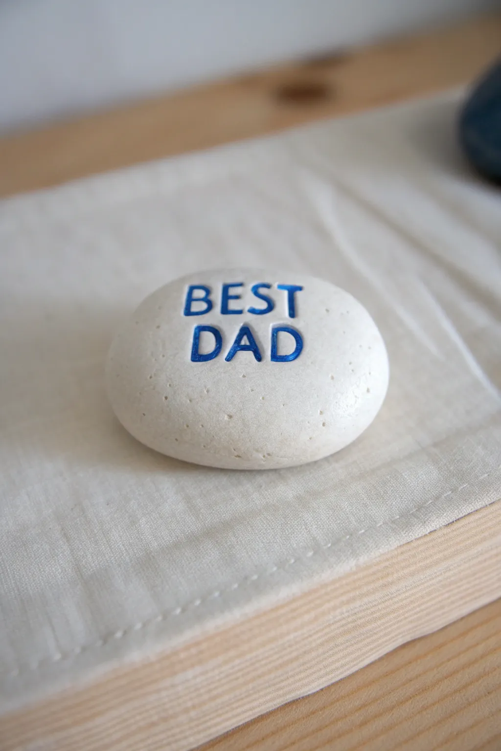 Minimal salt dough Best Dad paperweight in bold matte color, a simple handmade Fathers Day gift