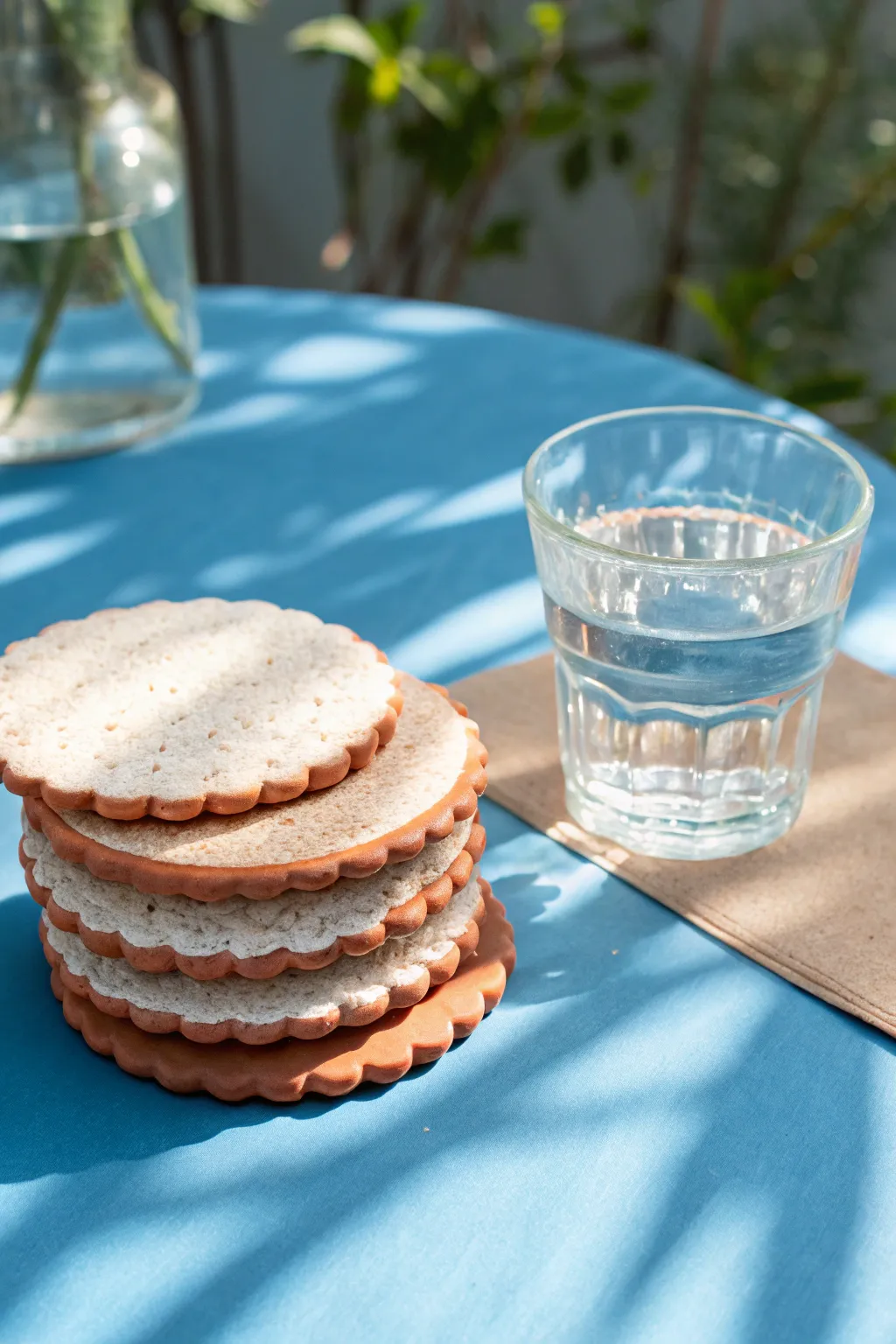Beginner-friendly air dry clay coaster set in bold terracotta and cream, Scandinavian boho.