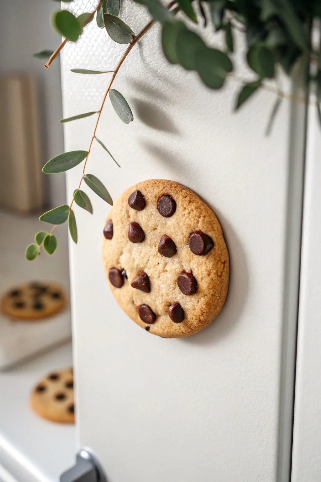 Sweet and simple cookie magnets with chocolate chips, perfect for a cozy minimalist kitchen.