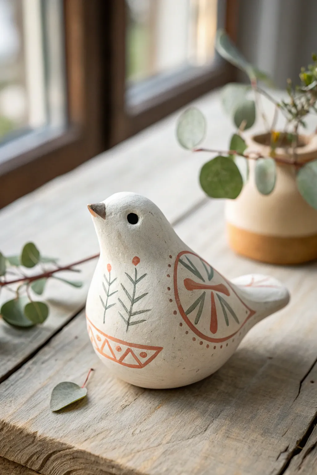 Make a tiny animal whistle that works, with simple painted patterns and a clean boho look.