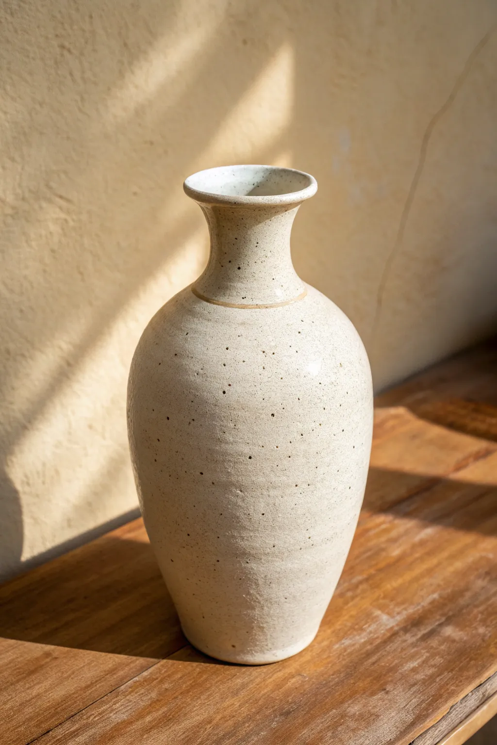 Strong-shouldered collared vase inspiration, simple wheel-thrown form with timeless minimal charm