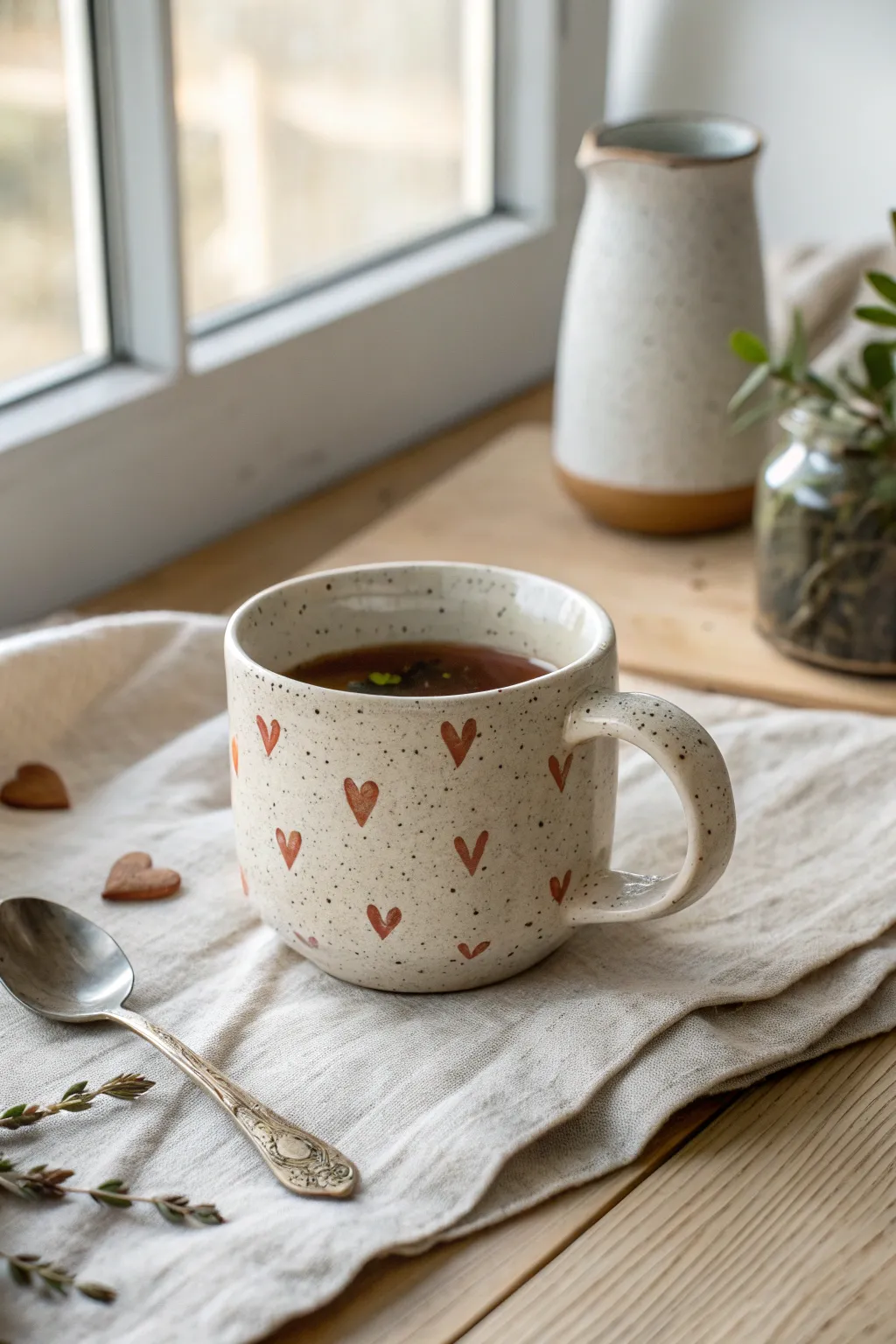 Secret hearts inside the rim turn a simple DIY mug into a sweet surprise with every sip.
