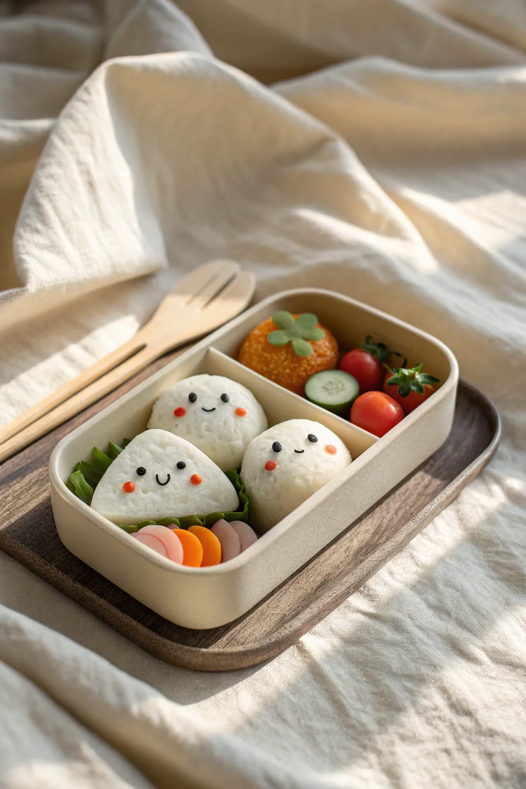 Mini bento snack characters in polymer clay, a cute and easy project with minimalist charm