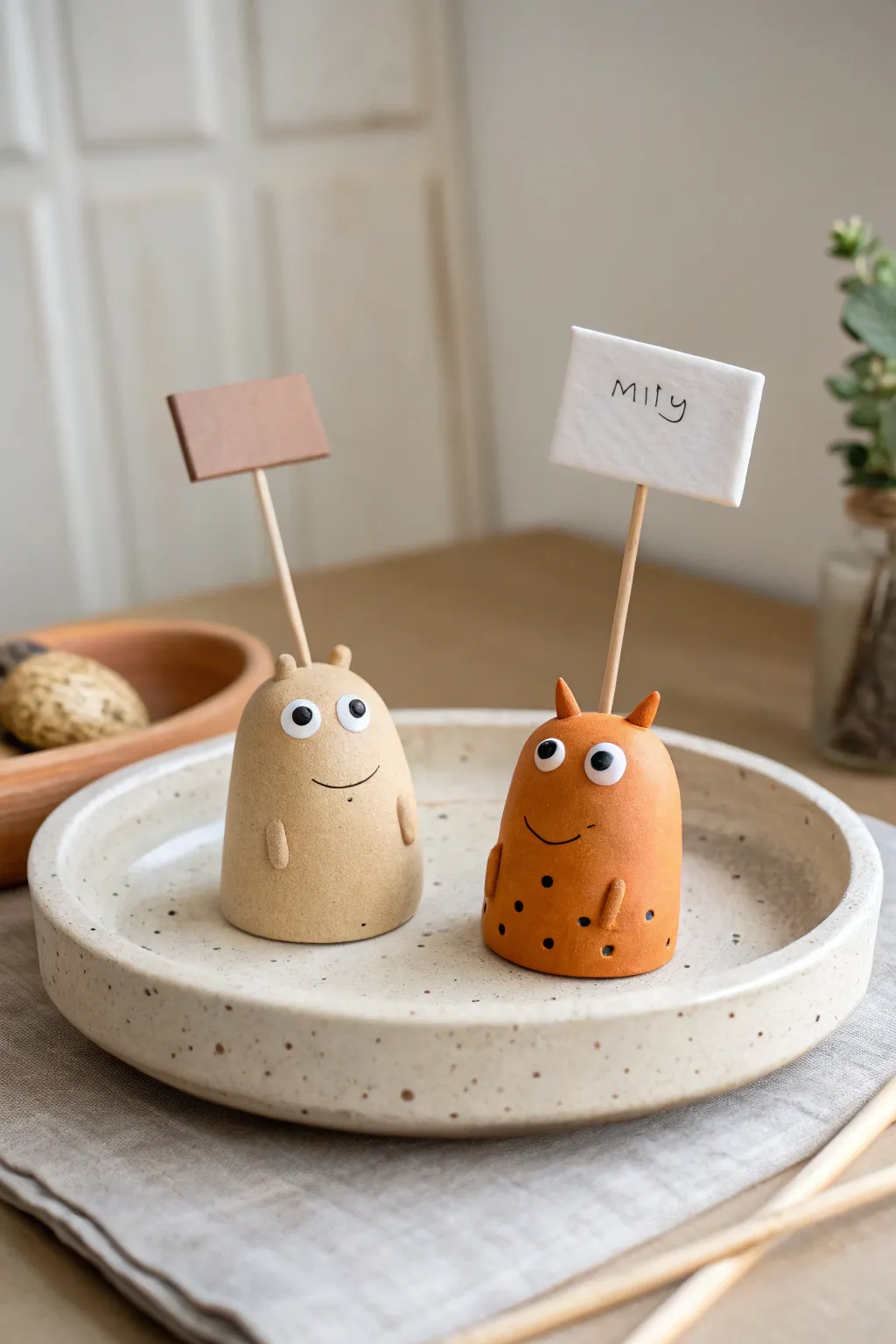 Mystery sculpt swap: two goofy clay buddies for a playful, low-pressure date night challenge.