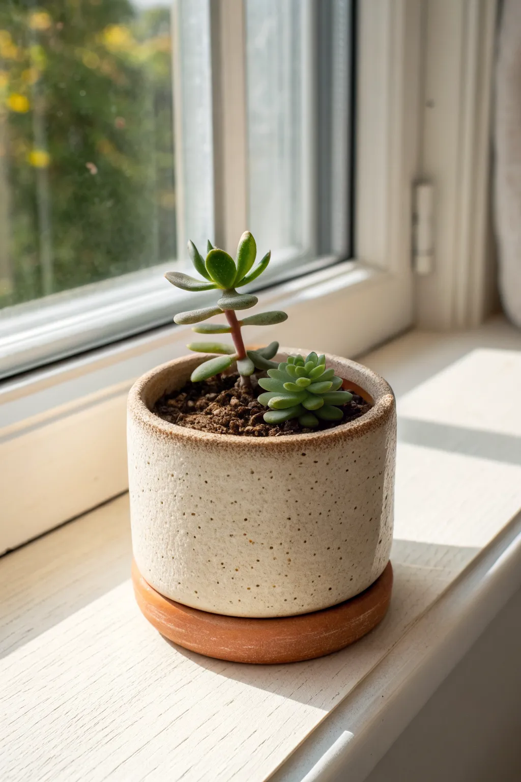 A sweet speckled air-dry clay mini planter gift, perfect for tiny succulents and sunny sills.